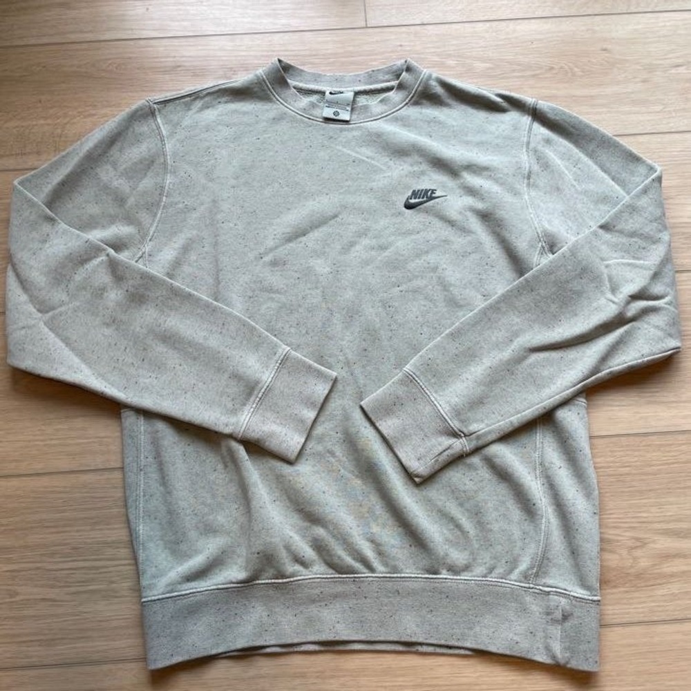 Nike Sportswear Speckled Fleece Crewneck Sweatshirt Oatmeal Mens S DA0683-051